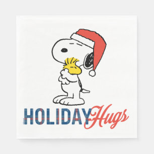Peanuts Snoopy & Woodstock Holiday Hugs Napkins