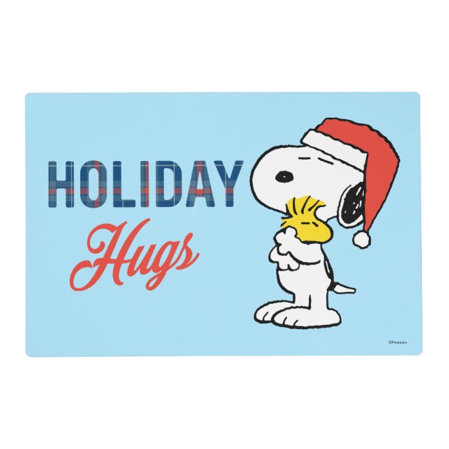 Peanuts | Snoopy & Woodstock Holiday Hugs Placemat (Front)