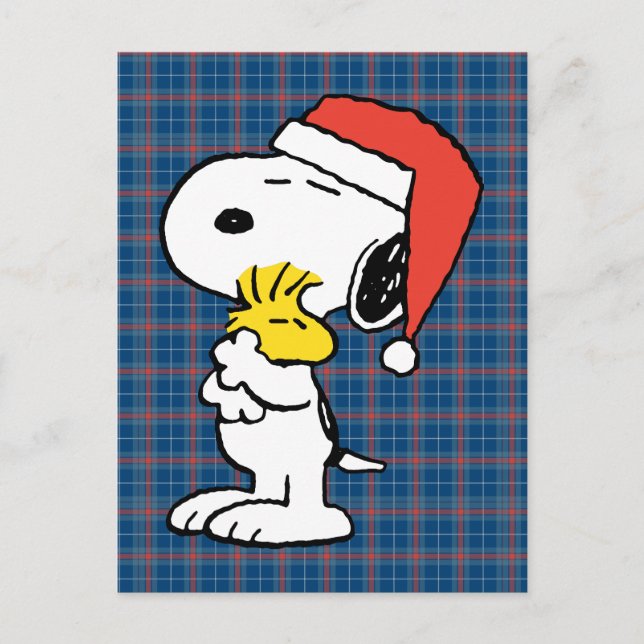 Peanuts | Snoopy & Woodstock Holiday Hugs Postcard (Front)