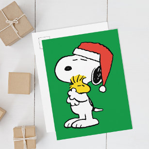 Peanuts   Snoopy & Woodstock Holiday Hugs Postcard