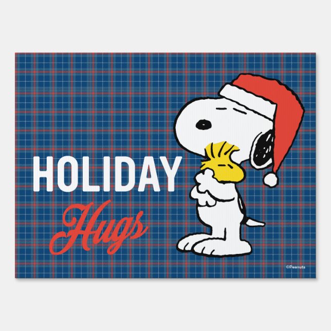 Peanuts | Snoopy & Woodstock Holiday Hugs Sign (Front)