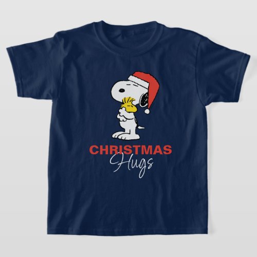 Peanuts  Snoopy  Woodstock Holiday Hugs T_Shirt