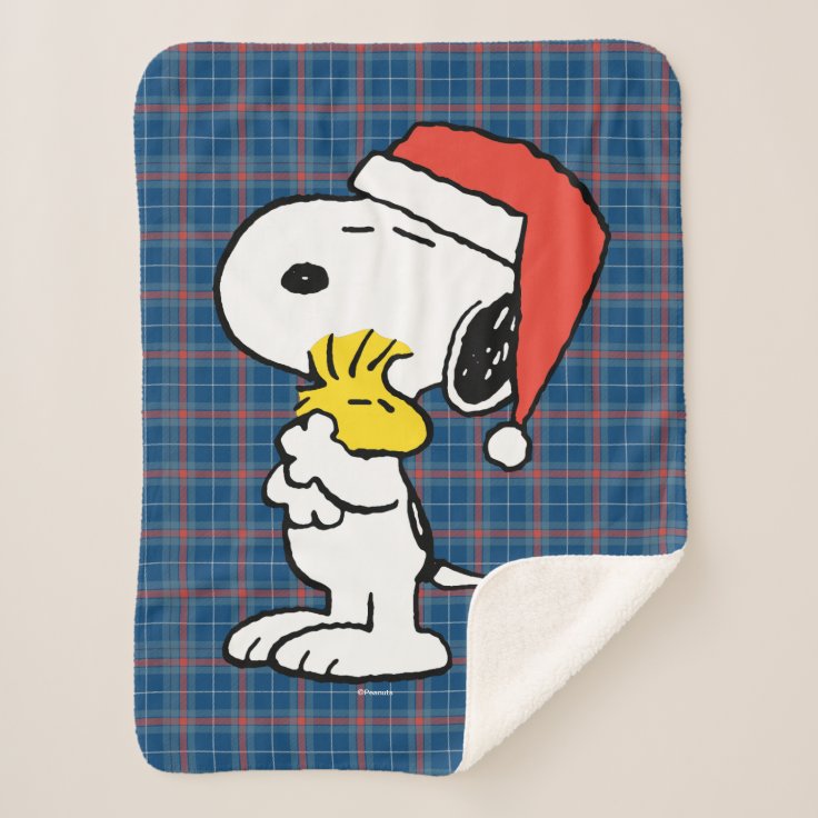 Peanuts Snoopy & Woodstock Holiday Pet Sherpa Blanket Zazzle