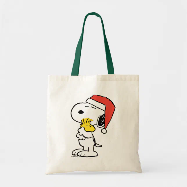Peanuts | Snoopy & Woodstock Holiday Tote Bag | Zazzle display picture 1