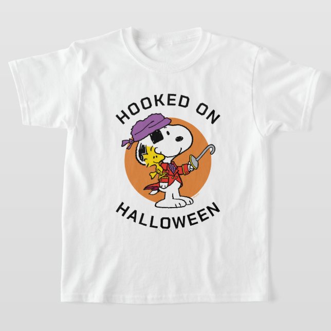 Peanuts | Snoopy & Woodstock Hooked on Halloween T-Shirt (Laydown)
