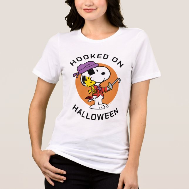 Peanuts | Snoopy & Woodstock Hooked on Halloween Tri-Blend Shirt (Front)