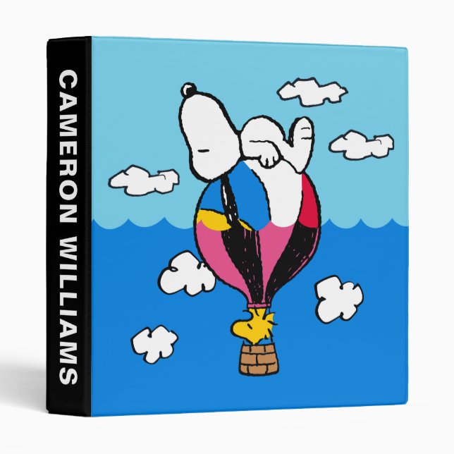 Peanuts | Snoopy & Woodstock Hot Air Balloon 3 Ring Binder (Front/Spine)