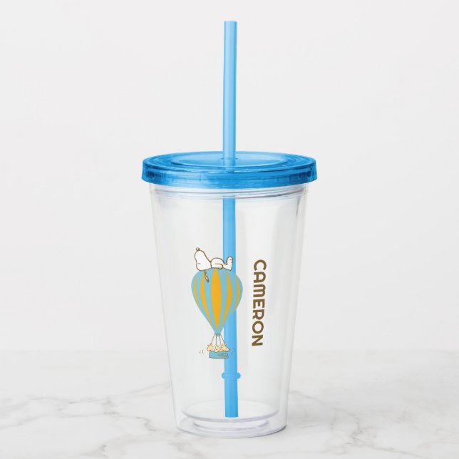 Peanuts | Snoopy & Woodstock Hot Air Balloon Acrylic Tumbler (Front)