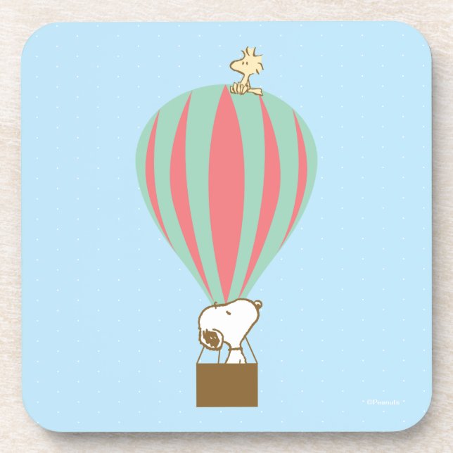 Peanuts | Snoopy & Woodstock Hot Air Balloon Beverage Coaster (Front)