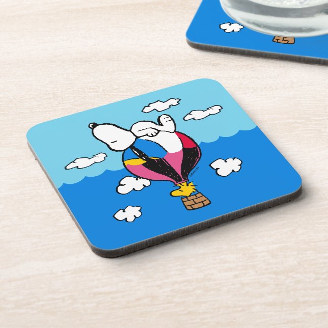 Peanuts | Snoopy & Woodstock Hot Air Balloon Beverage Coaster (Left Side)