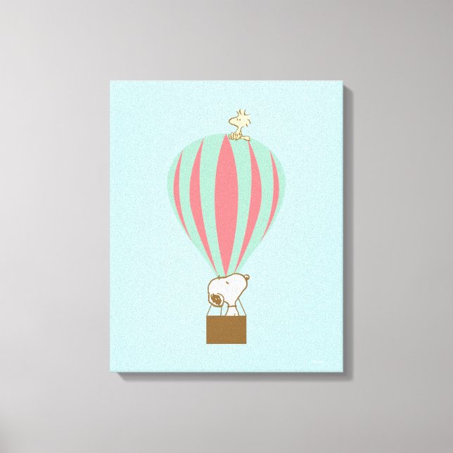 Peanuts | Snoopy & Woodstock Hot Air Balloon Canvas Print (Front)