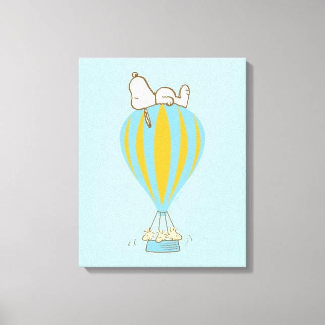 Peanuts | Snoopy & Woodstock Hot Air Balloon Canvas Print (Front)