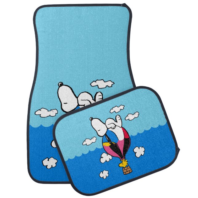 Peanuts | Snoopy & Woodstock Hot Air Balloon Car Floor Mat (Set)