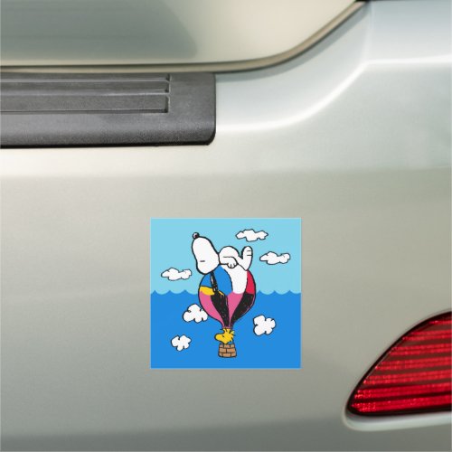 Peanuts  Snoopy  Woodstock Hot Air Balloon Car Magnet