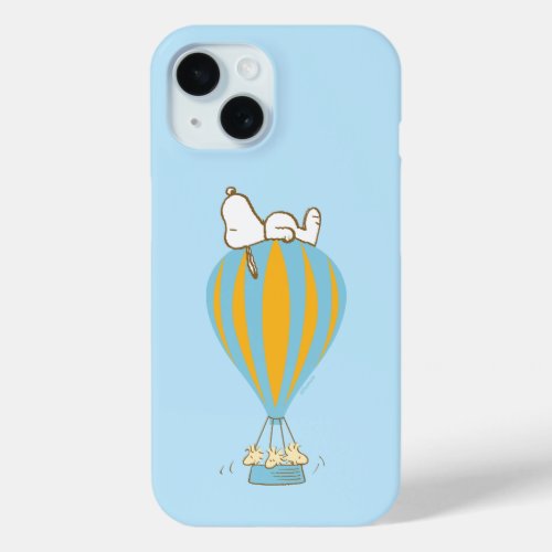 Peanuts  Snoopy  Woodstock Hot Air Balloon iPhone 15 Case