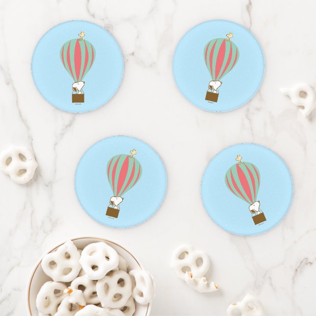 Peanuts | Snoopy & Woodstock Hot Air Balloon Coaster Set (In Situ)