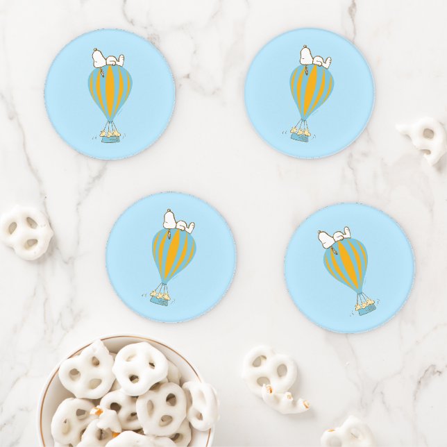 Peanuts | Snoopy & Woodstock Hot Air Balloon Coaster Set (In Situ)