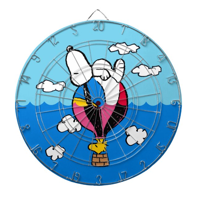 Peanuts | Snoopy & Woodstock Hot Air Balloon Dart Board (Front)