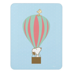 Peanuts   Snoopy & Woodstock Hot Air Balloon Door Sign