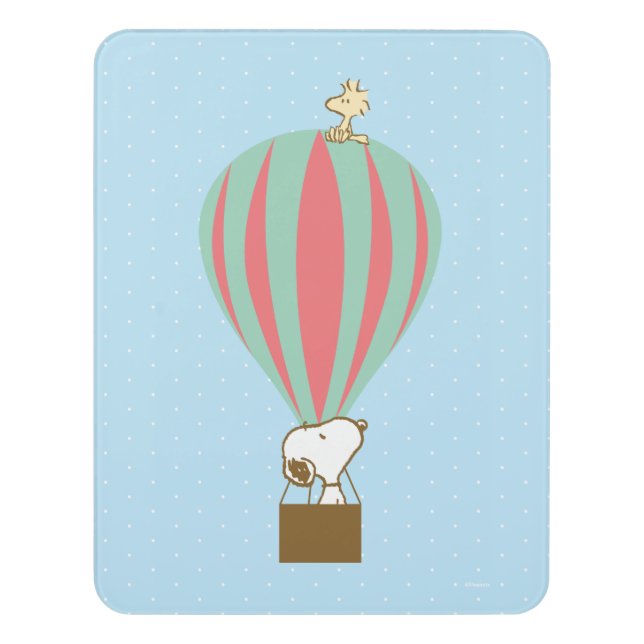 Peanuts | Snoopy & Woodstock Hot Air Balloon Door Sign (Contemporary Vert)