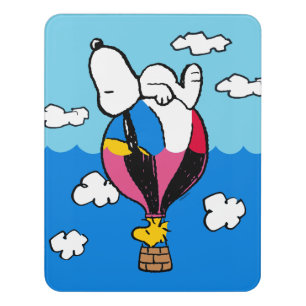 Peanuts Snoopy & Woodstock Hot Air Balloon Door Sign