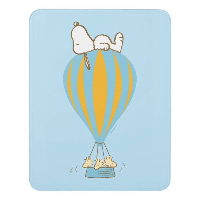 Peanuts | Snoopy & Woodstock Hot Air Balloon Door Sign (Contemporary Vert)