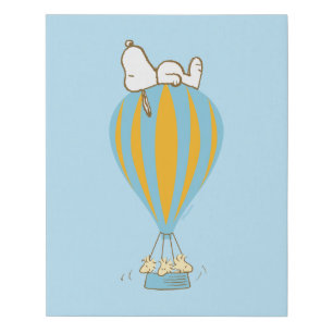 Peanuts Snoopy & Woodstock Hot Air Balloon Faux Canvas Print