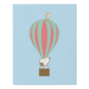 Peanuts Snoopy & Woodstock Hot Air Balloon Faux Canvas Print
