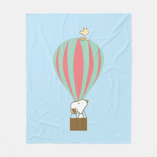 Peanuts  Snoopy  Woodstock Hot Air Balloon Fleece Blanket