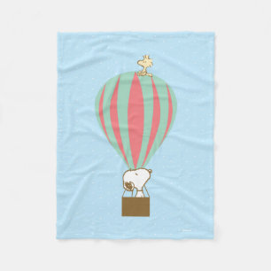 Peanuts Snoopy & Woodstock Hot Air Balloon Fleece Blanket