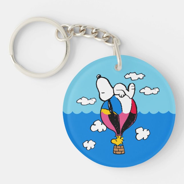 Peanuts | Snoopy & Woodstock Hot Air Balloon Keychain (Front)