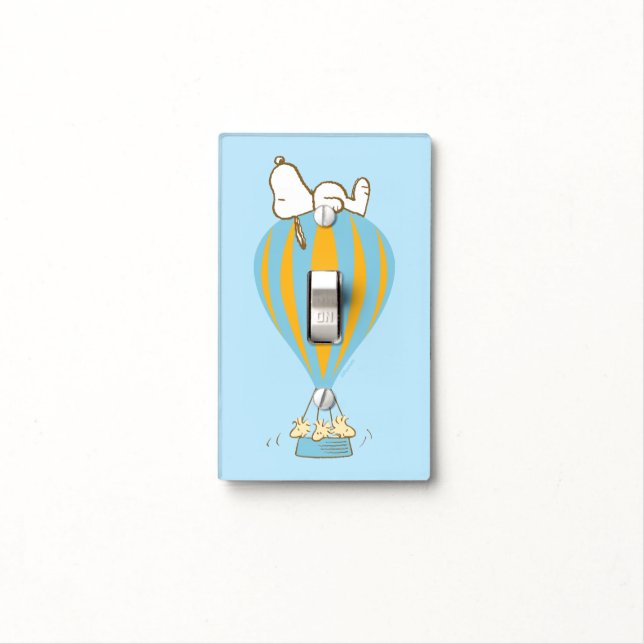 Peanuts | Snoopy & Woodstock Hot Air Balloon Light Switch Cover (In Situ)