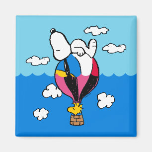Peanuts Snoopy & Woodstock Hot Air Balloon Magnet