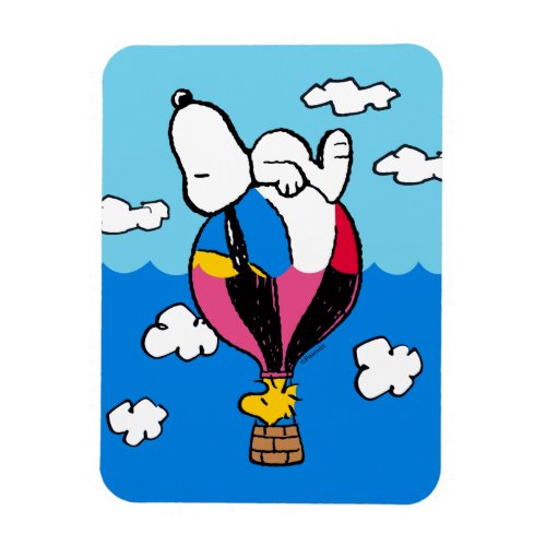 Peanuts  Snoopy  Woodstock Hot Air Balloon Magnet