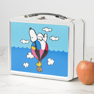 Peanuts   Snoopy & Woodstock Hot Air Balloon Metal Lunch Box