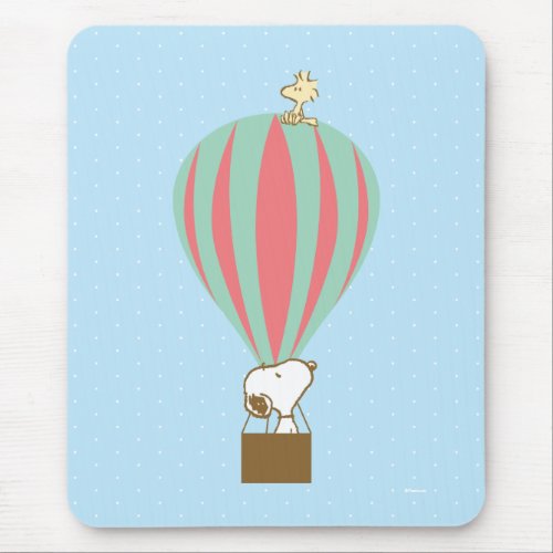Peanuts  Snoopy  Woodstock Hot Air Balloon Mouse Pad