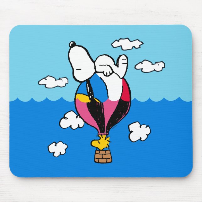Peanuts | Snoopy & Woodstock Hot Air Balloon Mouse Pad (Front)