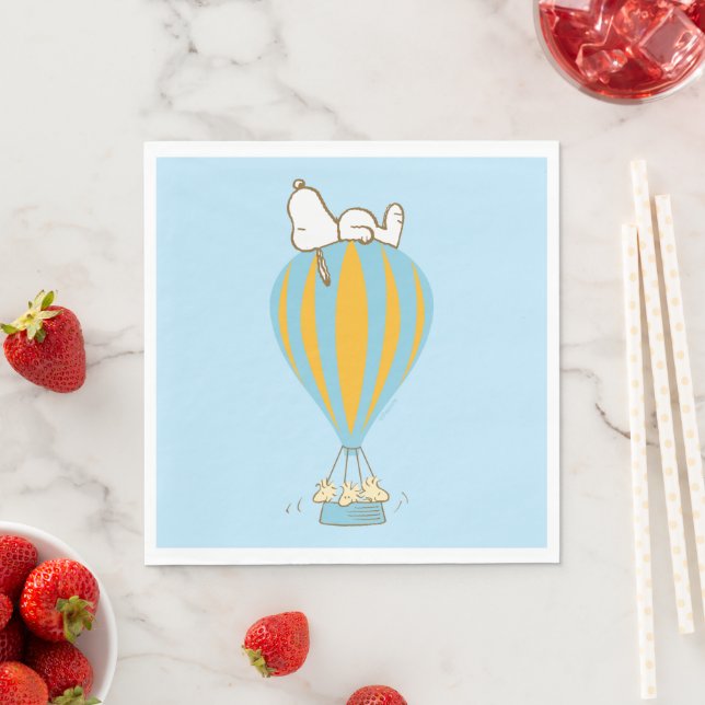 Peanuts | Snoopy & Woodstock Hot Air Balloon Napkins (Insitu)