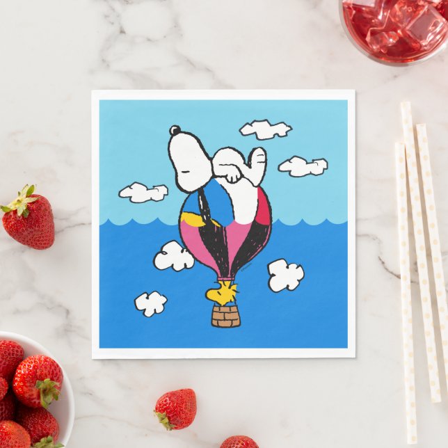 Peanuts | Snoopy & Woodstock Hot Air Balloon Napkins (Insitu)