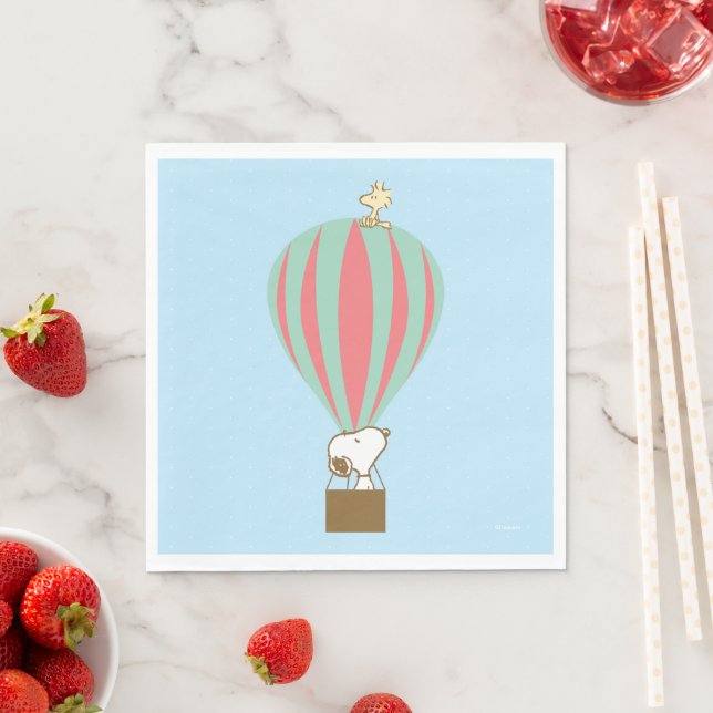 Peanuts | Snoopy & Woodstock Hot Air Balloon Napkins (Insitu)