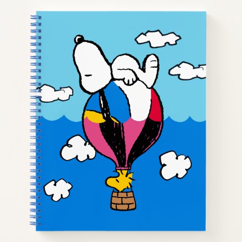 Peanuts  Snoopy  Woodstock Hot Air Balloon Notebook