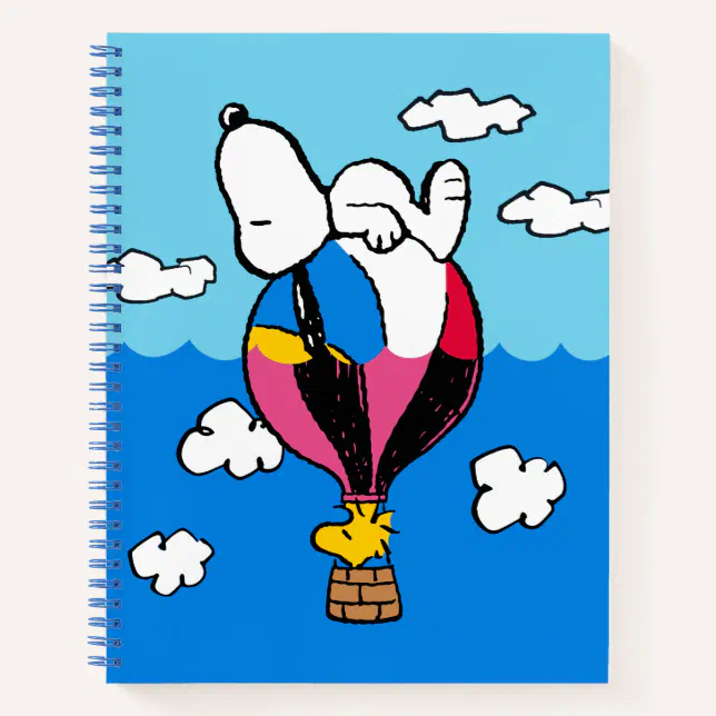 Peanuts | Snoopy & Woodstock Hot Air Balloon Notebook | Zazzle