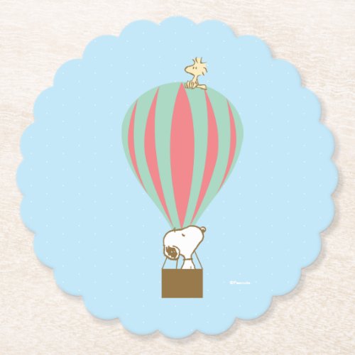 Peanuts  Snoopy  Woodstock Hot Air Balloon Paper Coaster