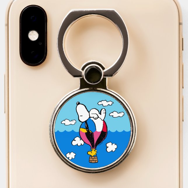 Peanuts | Snoopy & Woodstock Hot Air Balloon Phone Ring Stand (Close Up)