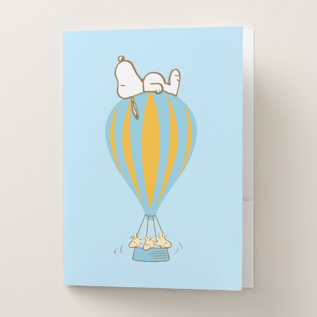 Peanuts | Snoopy & Woodstock Hot Air Balloon Pocket Folder (Front)