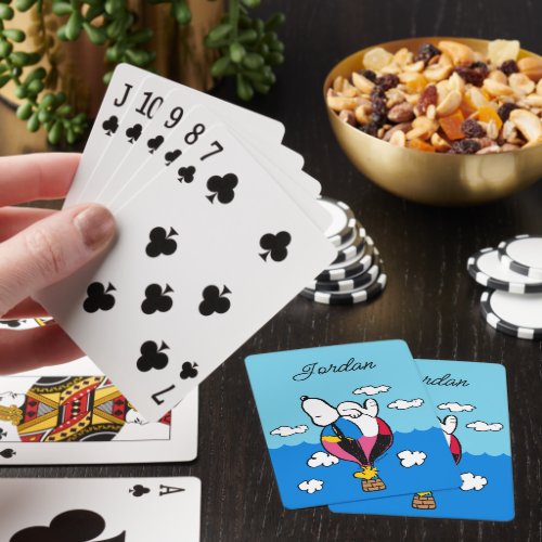 Peanuts  Snoopy  Woodstock Hot Air Balloon Poker Cards