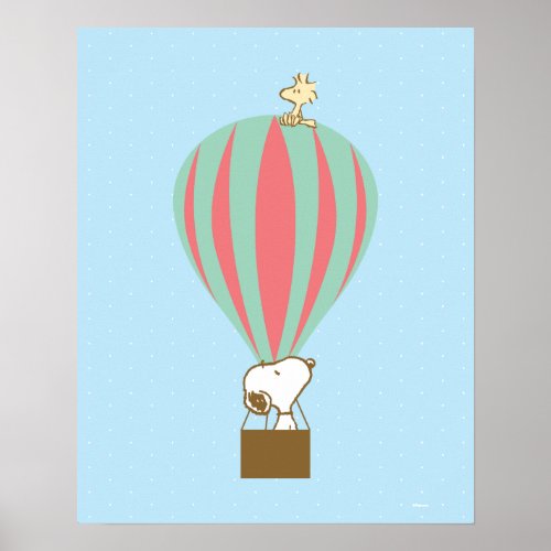 Peanuts  Snoopy  Woodstock Hot Air Balloon Poster