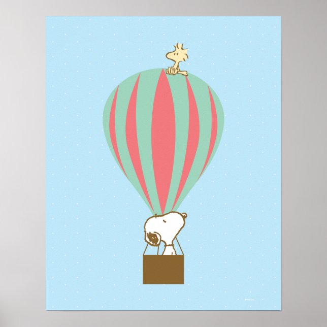 Peanuts | Snoopy & Woodstock Hot Air Balloon Poster (Front)