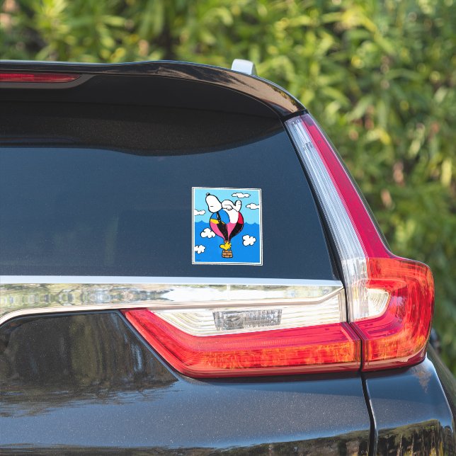 Peanuts | Snoopy & Woodstock Hot Air Balloon Sticker (Car Side)