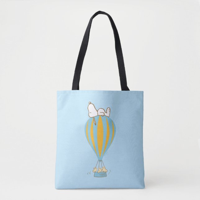 Peanuts | Snoopy & Woodstock Hot Air Balloon Tote Bag (Front)